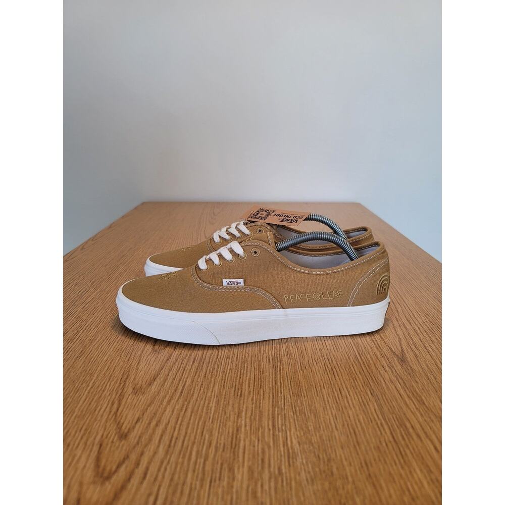 Vans Authentic low top skate shoes gold mustard peace sustainable sz 9 ecotheory